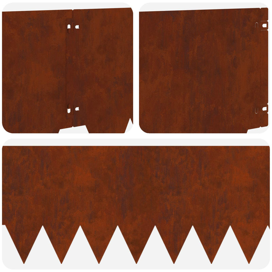 Tuinrand 20 pcs 103 x 30 cm metaal Roestig