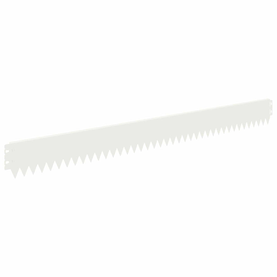 Gazonrand 10 pcs 103 x 10 cm Staal Wit