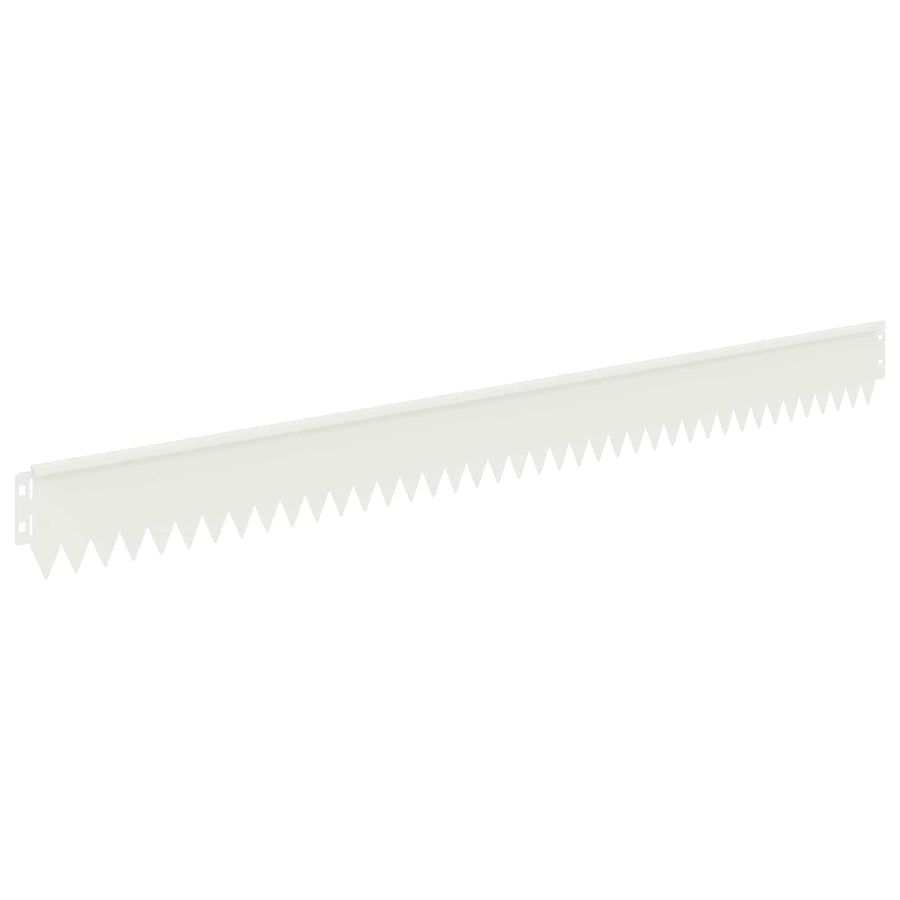 Gazonrand 10 pcs 103 x 10 cm Staal Wit