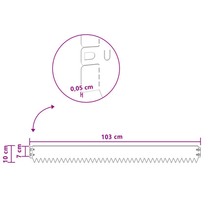 Gazonrand 30 pcs 103 x 10 cm Staal Wit
