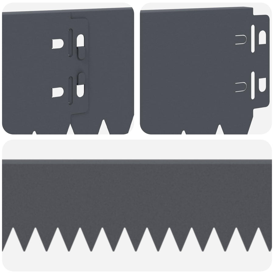 Gazonrand 10 pcs 103 x 10 cm Staal Antracietkleurig