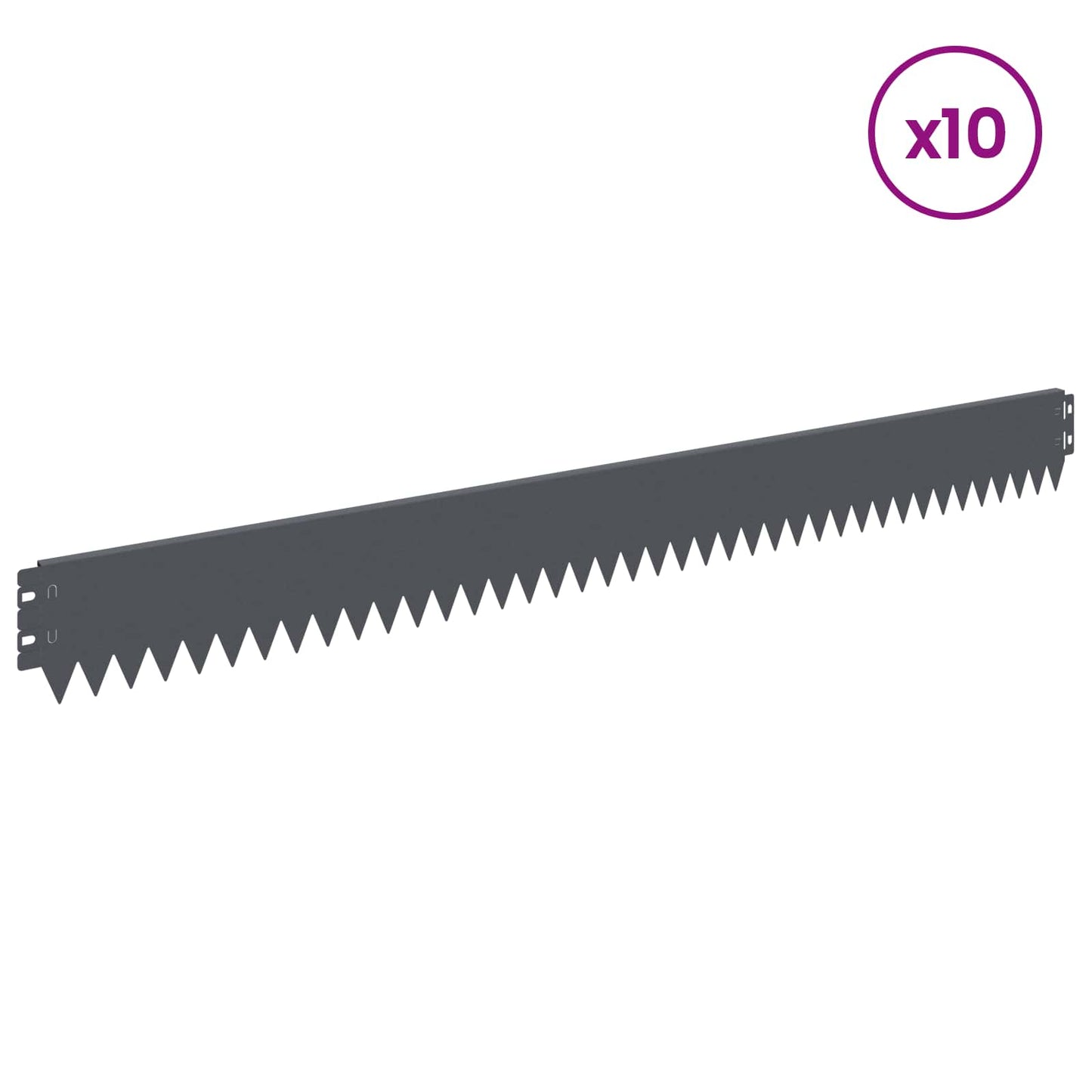 Gazonrand 10 pcs 103 x 10 cm Staal Antracietkleurig