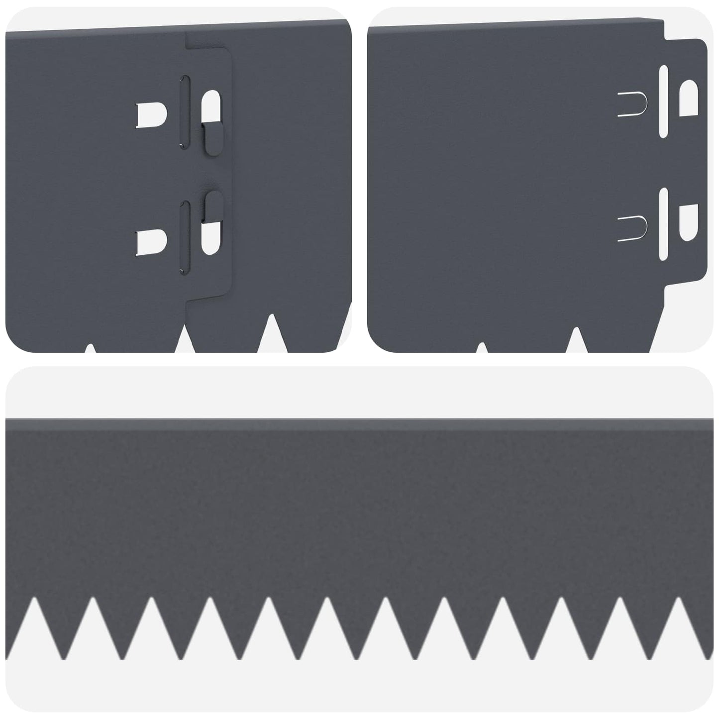 Gazonrand 30 pcs 103 x 10 cm Staal Antracietkleurig