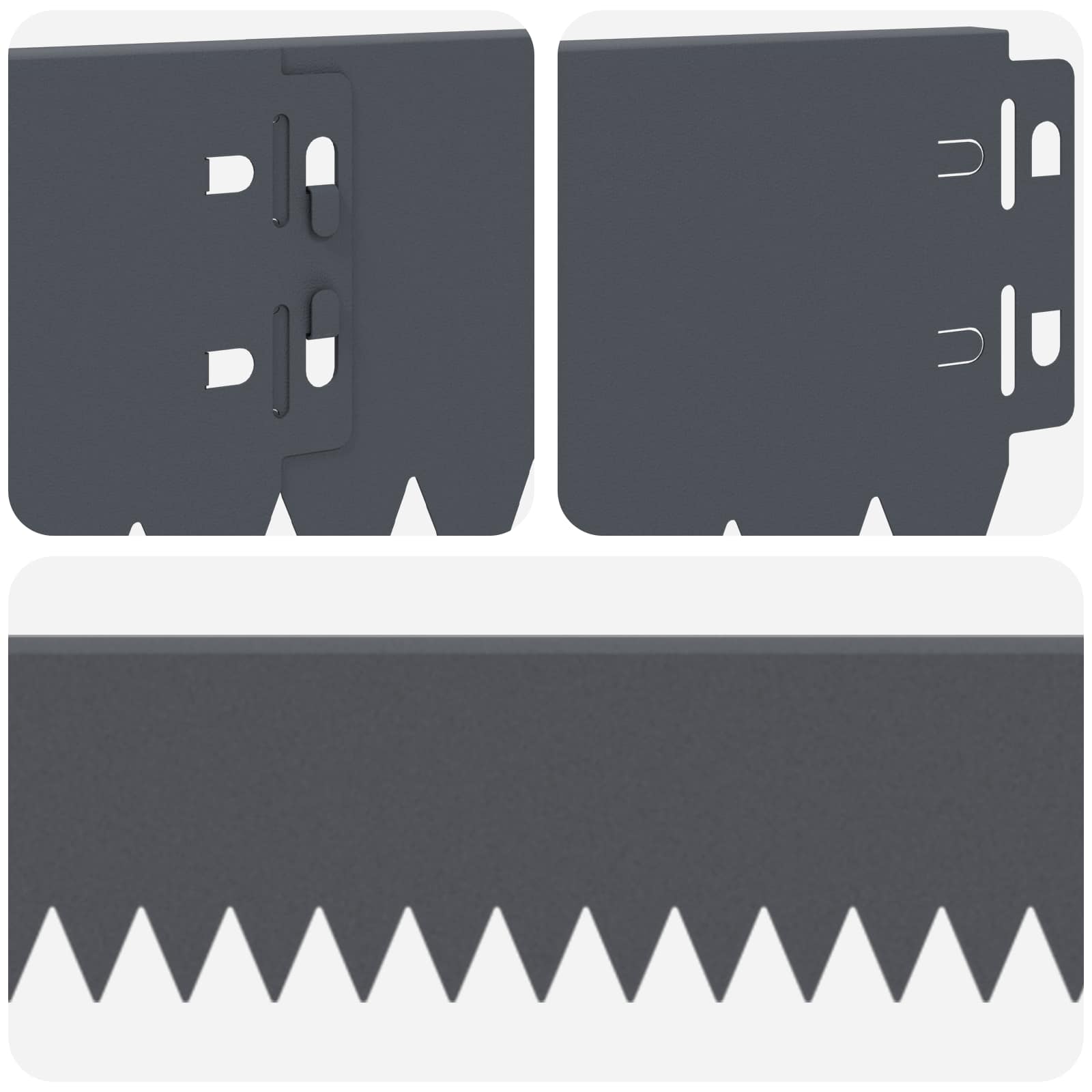 Gazonrand 50 pcs 103 x 10 cm Staal Antracietkleurig