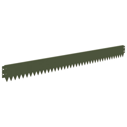Gazonrand 10 pcs 103 x 10 cm Staal Olijfgroen