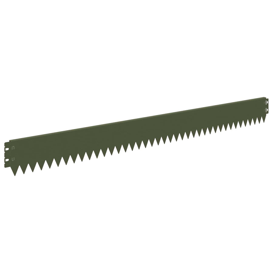 Gazonrand 10 pcs 103 x 10 cm Staal Olijfgroen