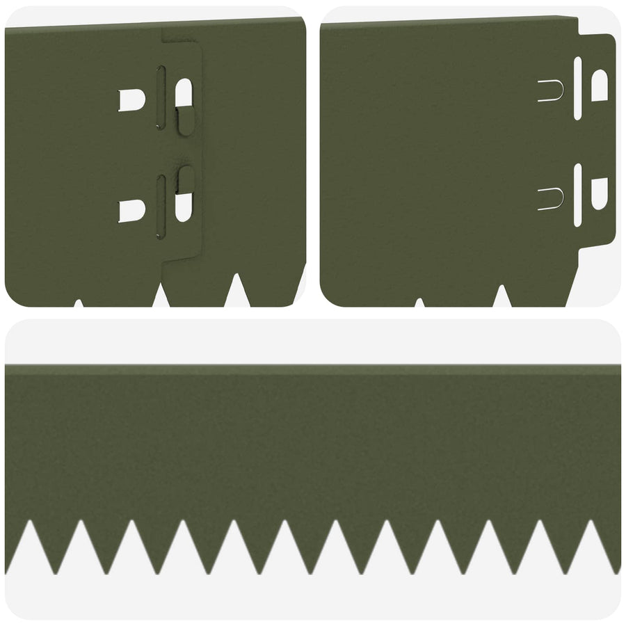 Gazonrand 20 pcs 103 x 10 cm Staal Olijfgroen