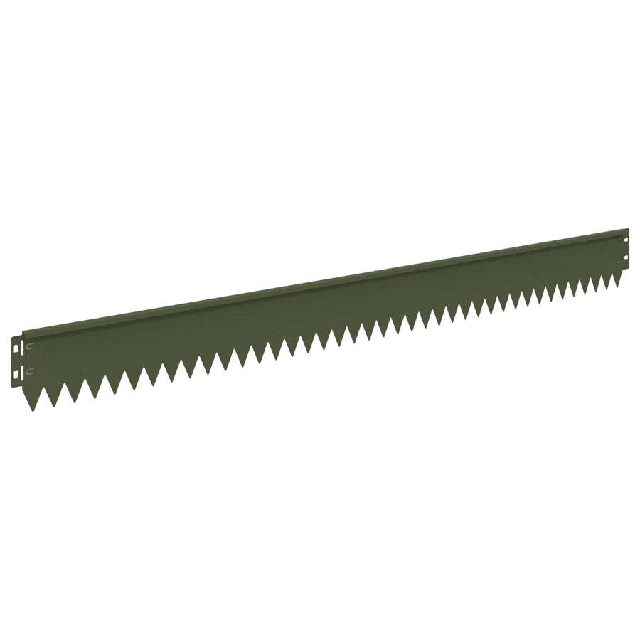 Gazonrand 30 pcs 103 x 10 cm Staal Olijfgroen