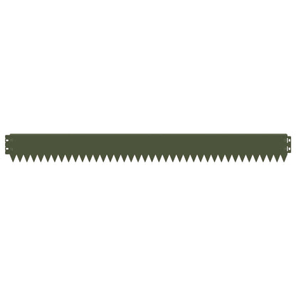 Gazonrand 30 pcs 103 x 10 cm Staal Olijfgroen