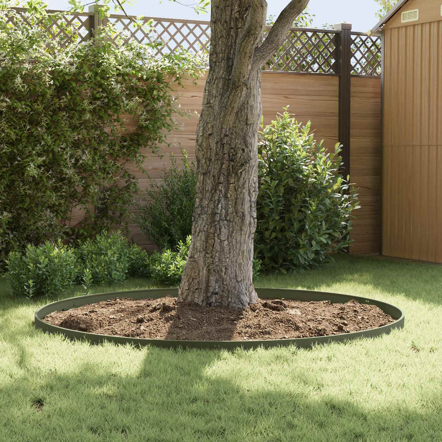 Gazonrand 50 pcs 103 x 10 cm Staal Olijfgroen