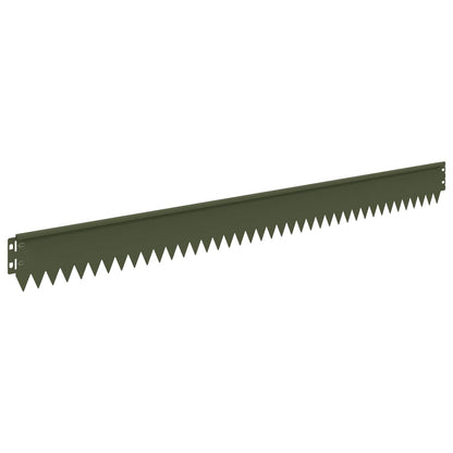 Gazonrand 50 pcs 103 x 10 cm Staal Olijfgroen