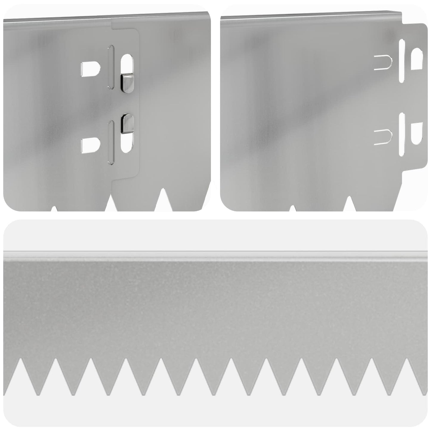 Gazonrand 10 pcs 103 x 10 cm Staal Zilverkleurig