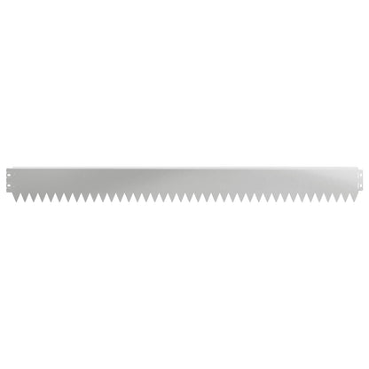 Gazonrand 20 pcs 103 x 10 cm Staal Zilverkleurig