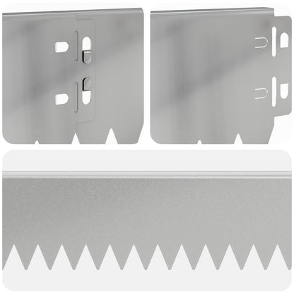 Gazonrand 30 pcs 103 x 10 cm Staal Zilverkleurig