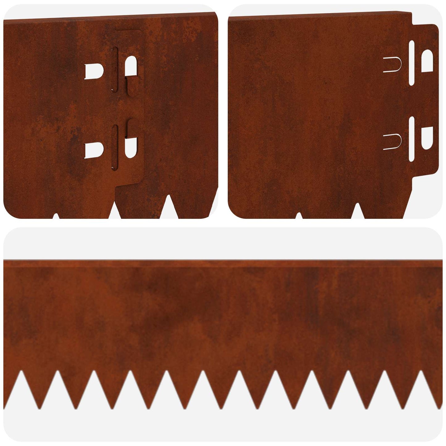 Gazonrand 10 pcs 103 x 10 cm Staal Roestig