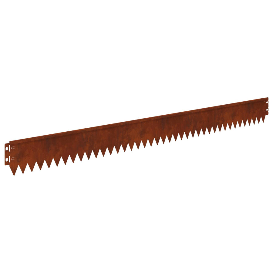 Gazonrand 10 pcs 103 x 10 cm Staal Roestig