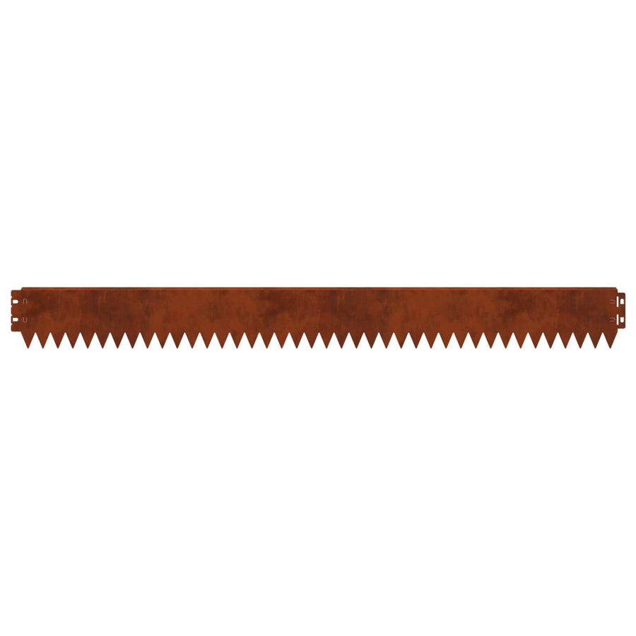 Gazonrand 20 pcs 103 x 10 cm Staal Roestig