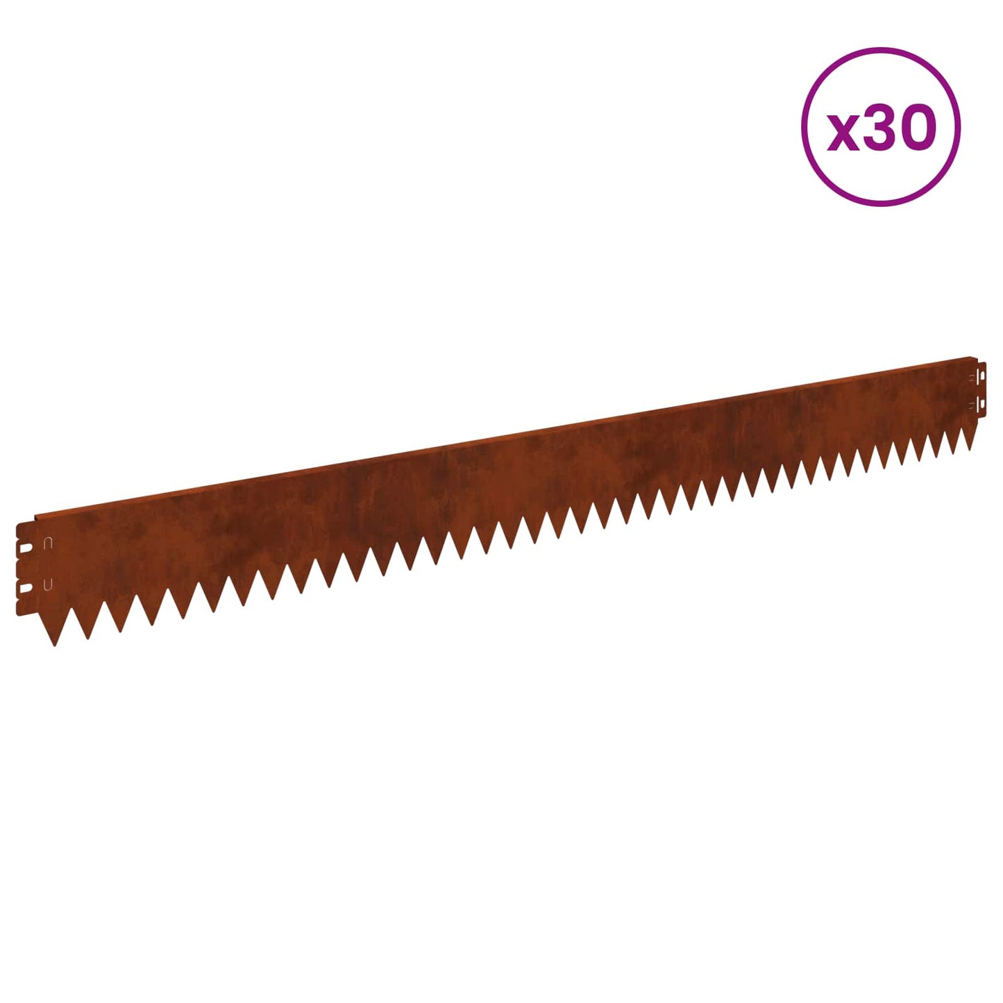 Gazonrand 30 pcs 103 x 10 cm Staal Roestig