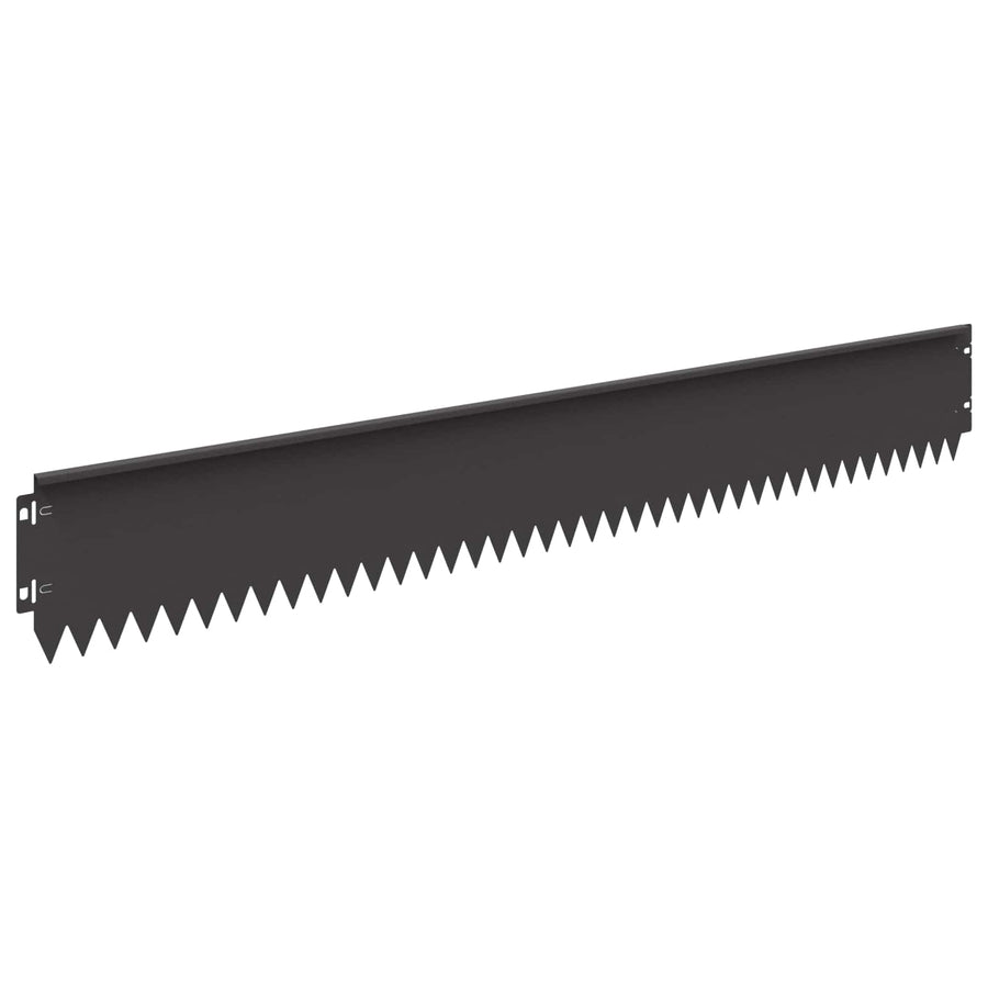 Gazonrand 20 pcs 103 x 15 cm Staal Zwart