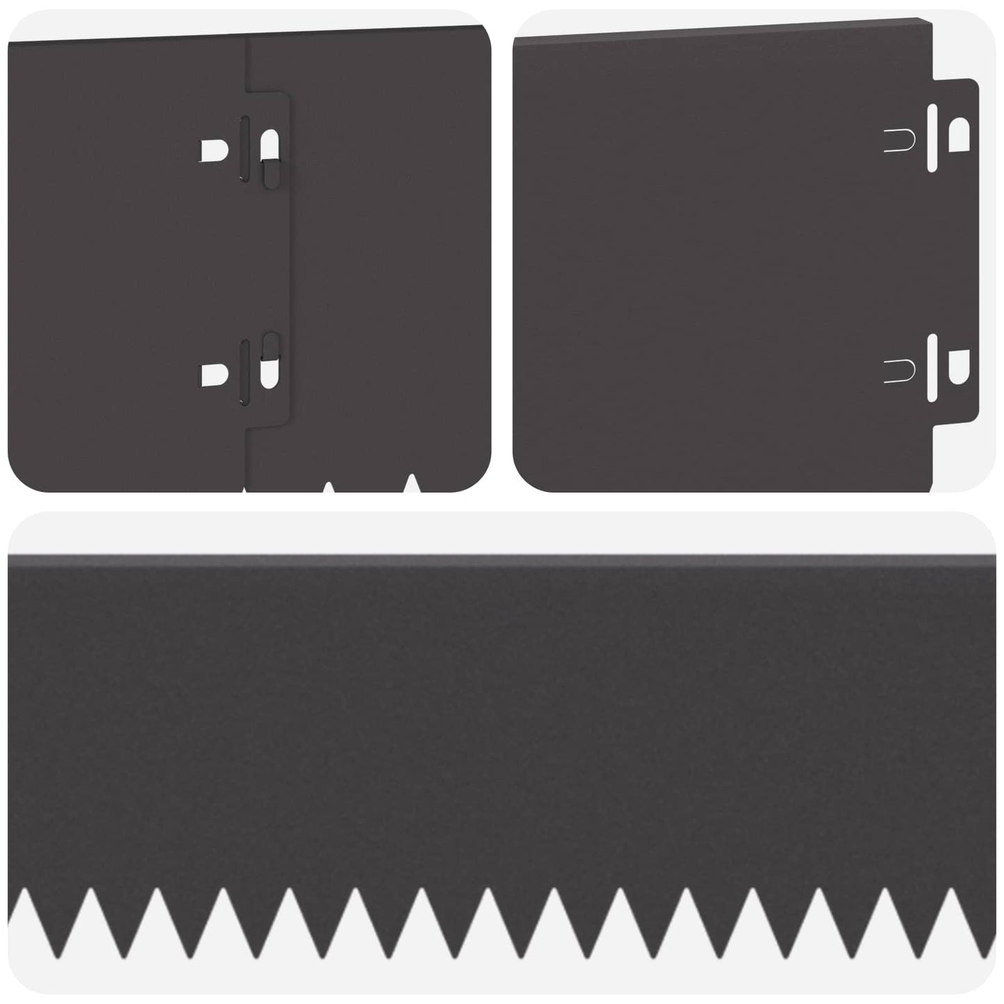 Gazonrand 30 pcs 103 x 15 cm Staal Zwart