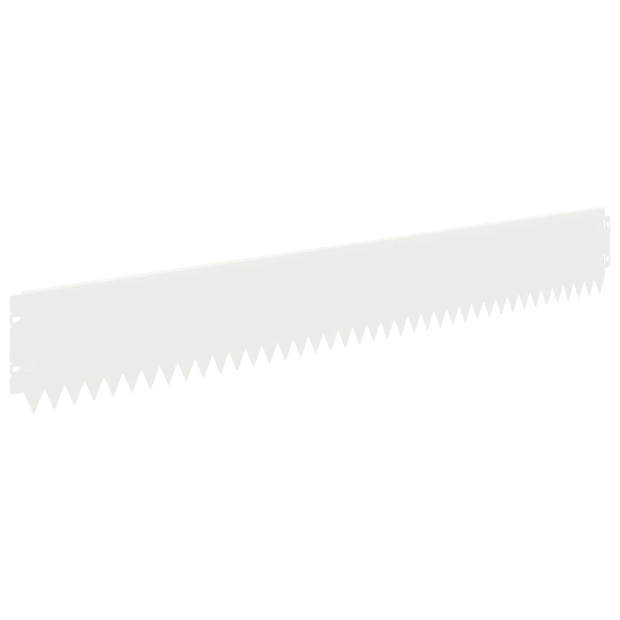 Gazonrand 10 pcs 103 x 15 cm Staal Wit
