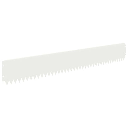 Gazonrand 30 pcs 103 x 15 cm Staal Wit