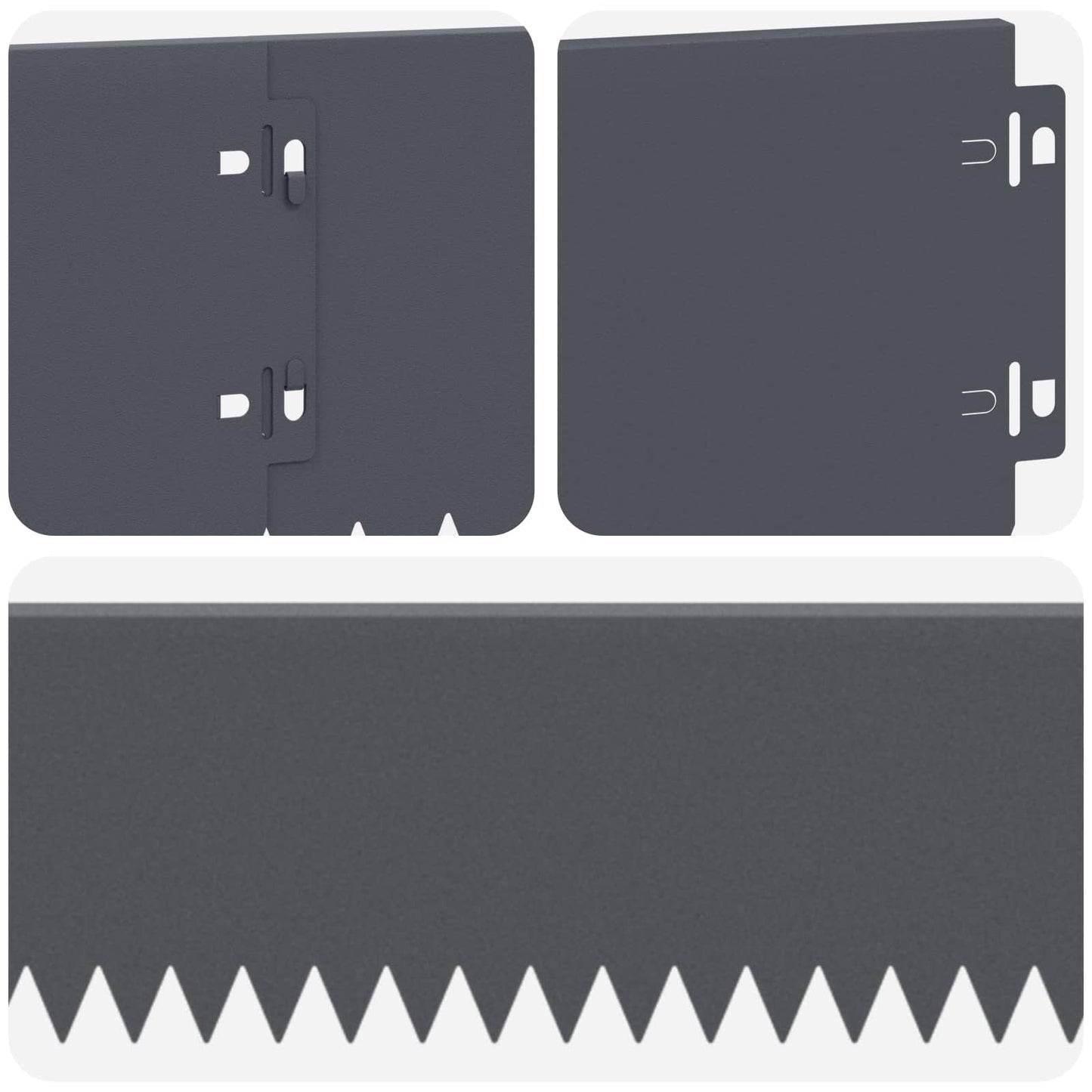 Gazonrand 20 pcs 103 x 15 cm Staal Antracietkleurig