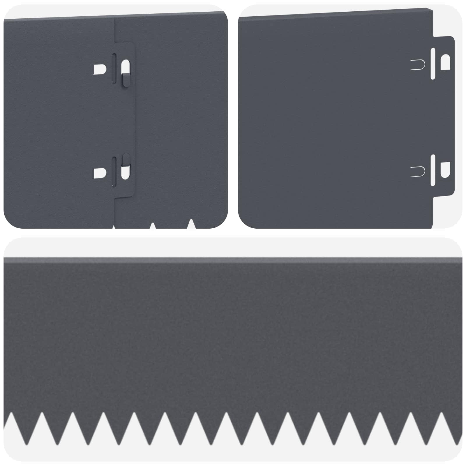 Gazonrand 20 pcs 103 x 15 cm Staal Antracietkleurig