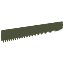 Gazonrand 20 pcs 103 x 15 cm Staal Olijfgroen