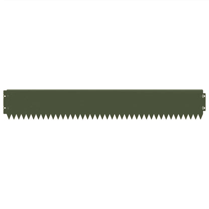 Gazonrand 20 pcs 103 x 15 cm Staal Olijfgroen