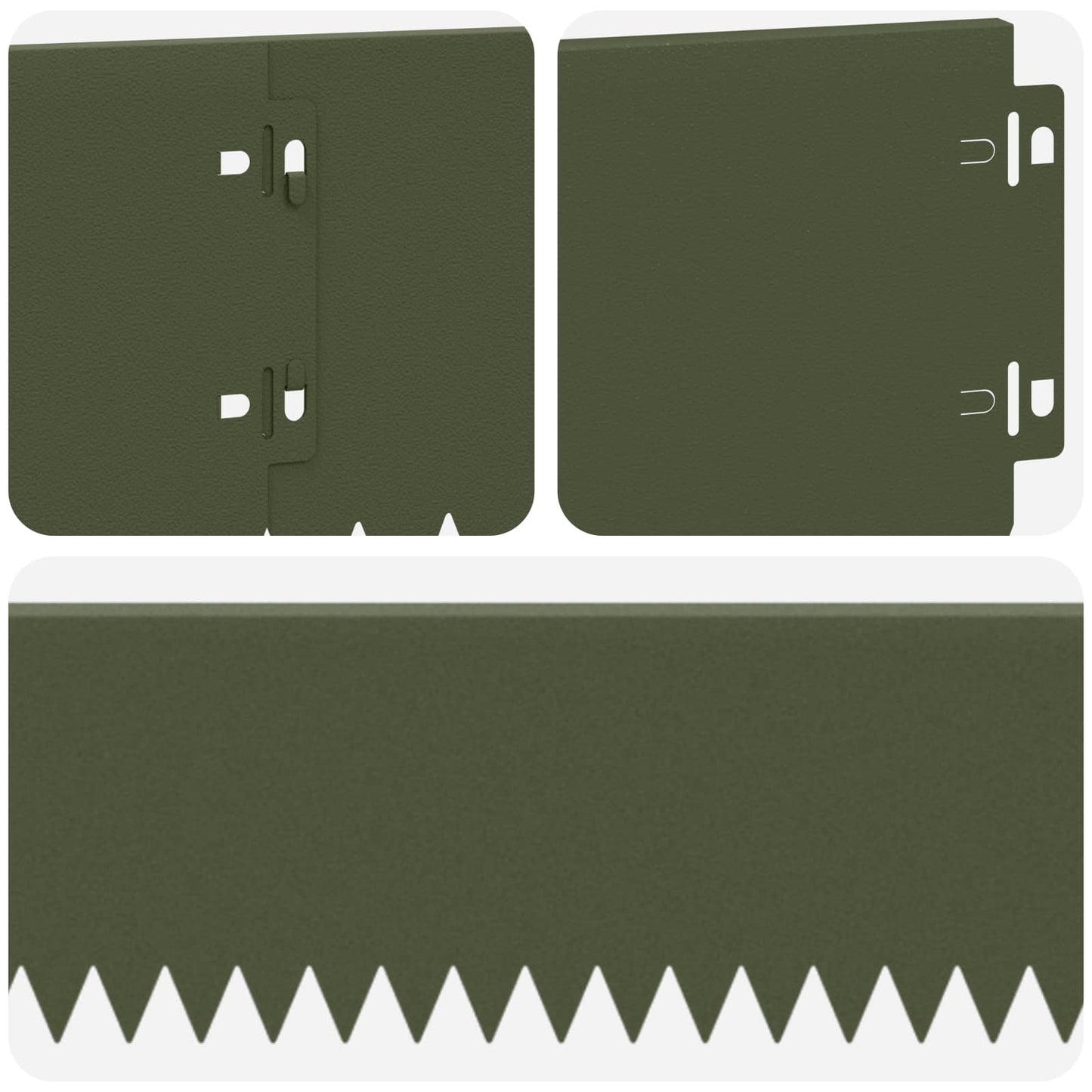 Gazonrand 30 pcs 103 x 15 cm Staal Olijfgroen
