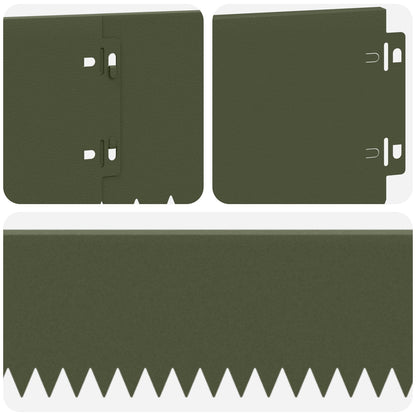 Gazonrand 30 pcs 103 x 15 cm Staal Olijfgroen