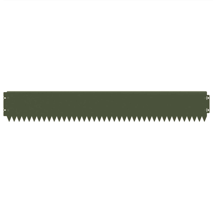Gazonrand 30 pcs 103 x 15 cm Staal Olijfgroen