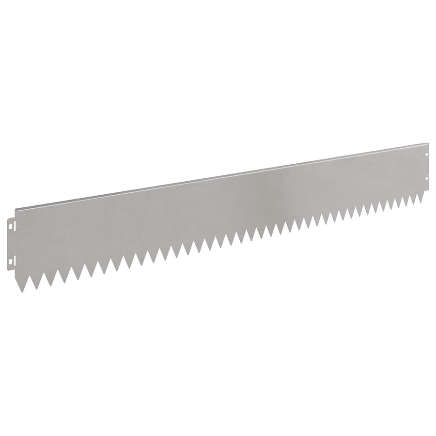 Gazonrand 10 pcs 103 x 15 cm Staal Zilverkleurig