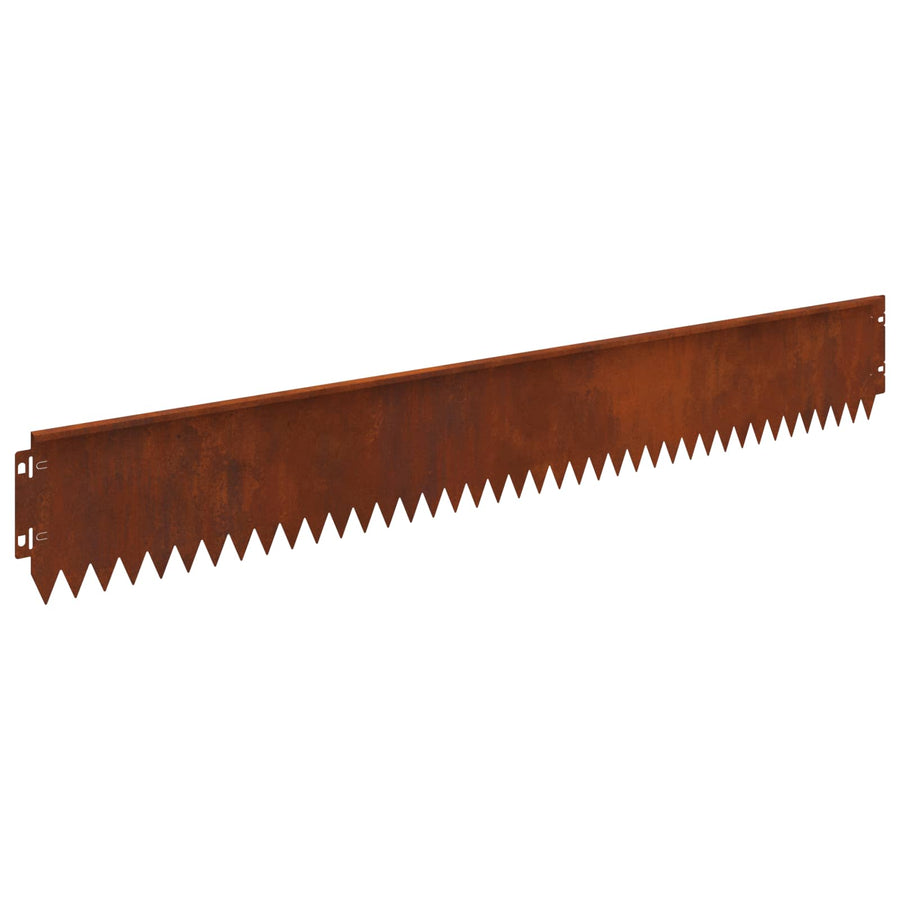 Gazonrand 20 pcs 103 x 15 cm Staal Roestig