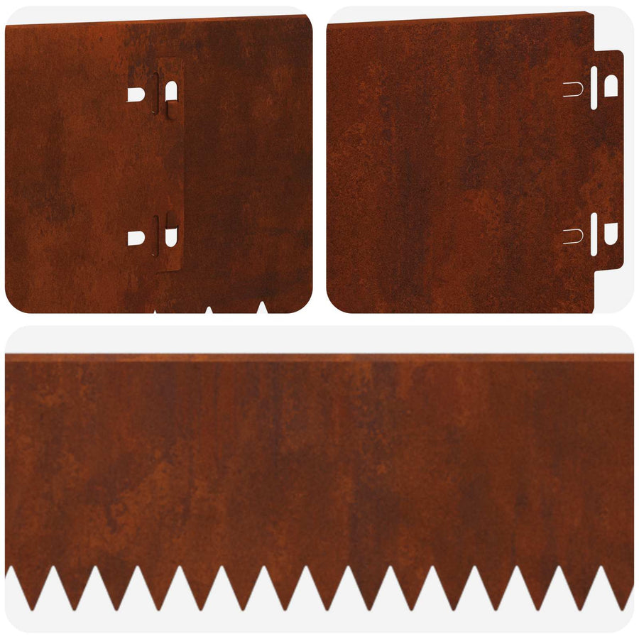 Gazonrand 30 pcs 103 x 15 cm Staal Roestig