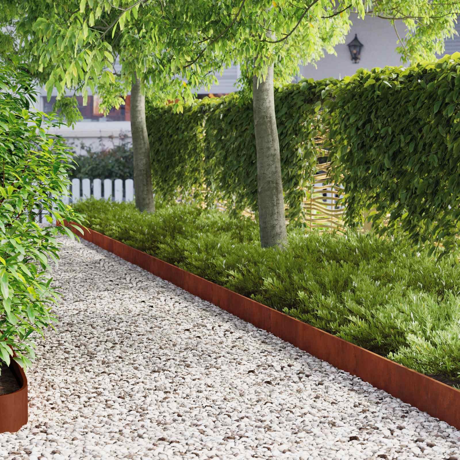 Gazonrand 30 pcs 103 x 15 cm Staal Roestig