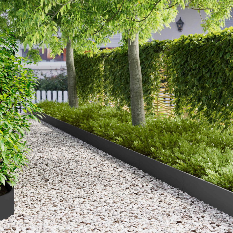Gazonrand 20 pcs 103 x 20 cm Staal Zwart