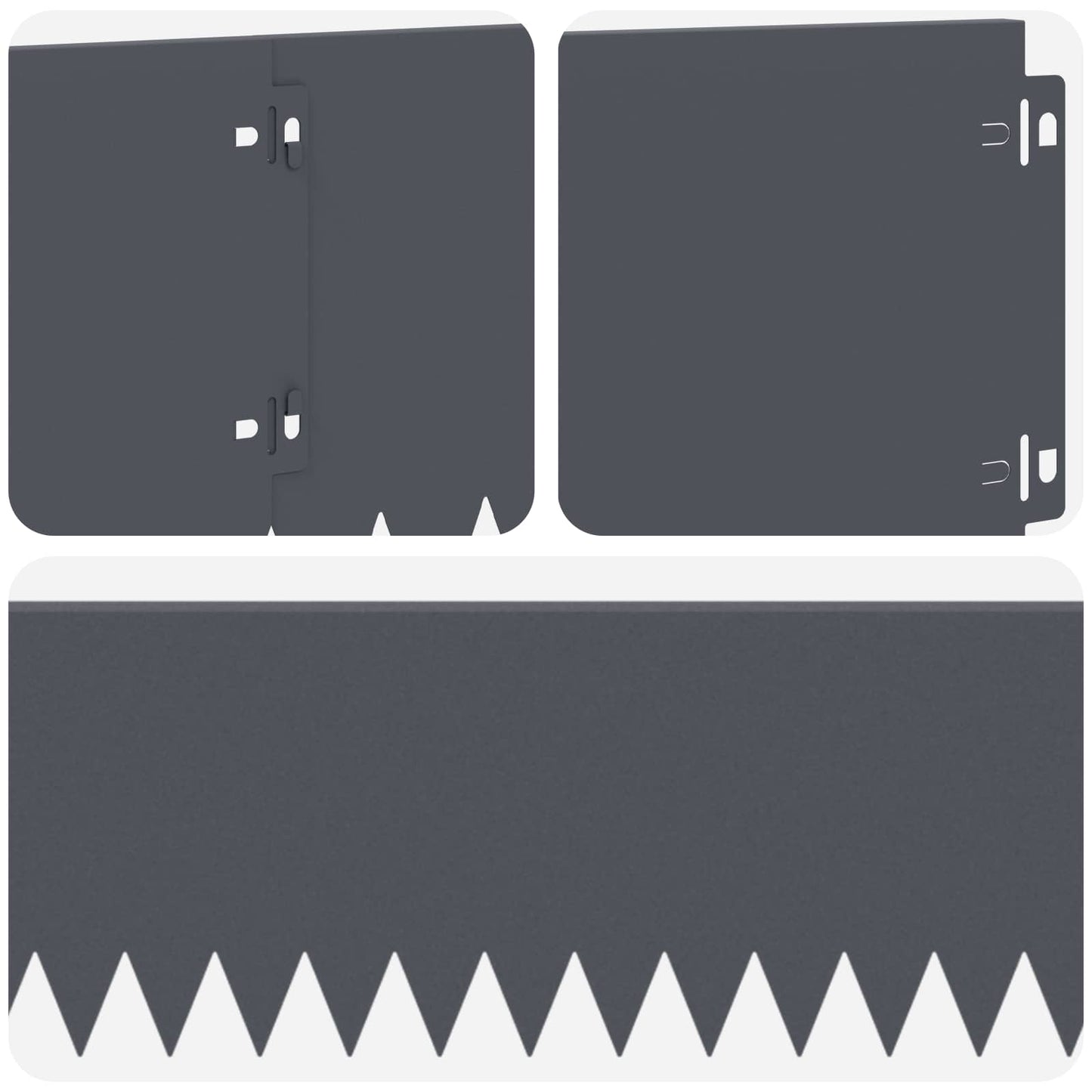 Gazonrand 20 pcs 103 x 20 cm Staal Antracietkleurig