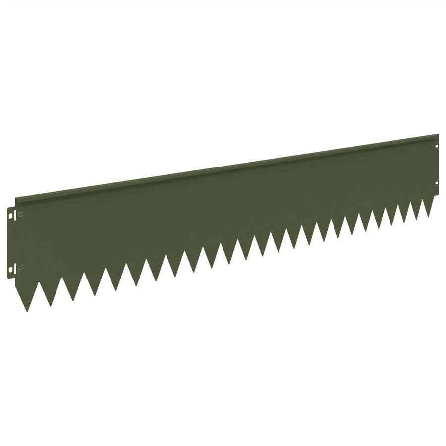 Gazonrand 20 pcs 103 x 20 cm Staal Olijfgroen