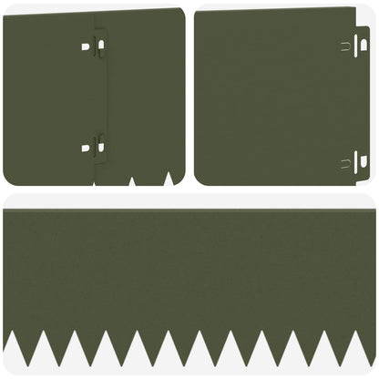 Gazonrand 30 pcs 103 x 20 cm Staal Olijfgroen