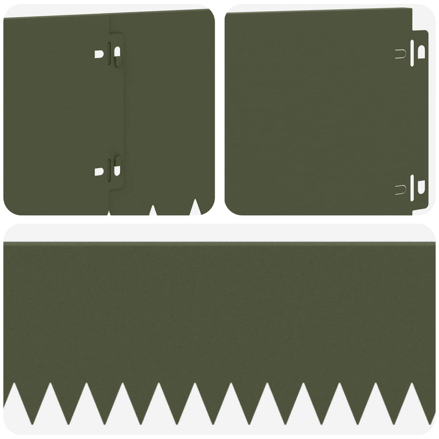 Gazonrand 30 pcs 103 x 20 cm Staal Olijfgroen