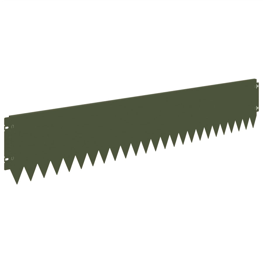 Gazonrand 30 pcs 103 x 20 cm Staal Olijfgroen