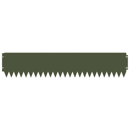 Gazonrand 30 pcs 103 x 20 cm Staal Olijfgroen