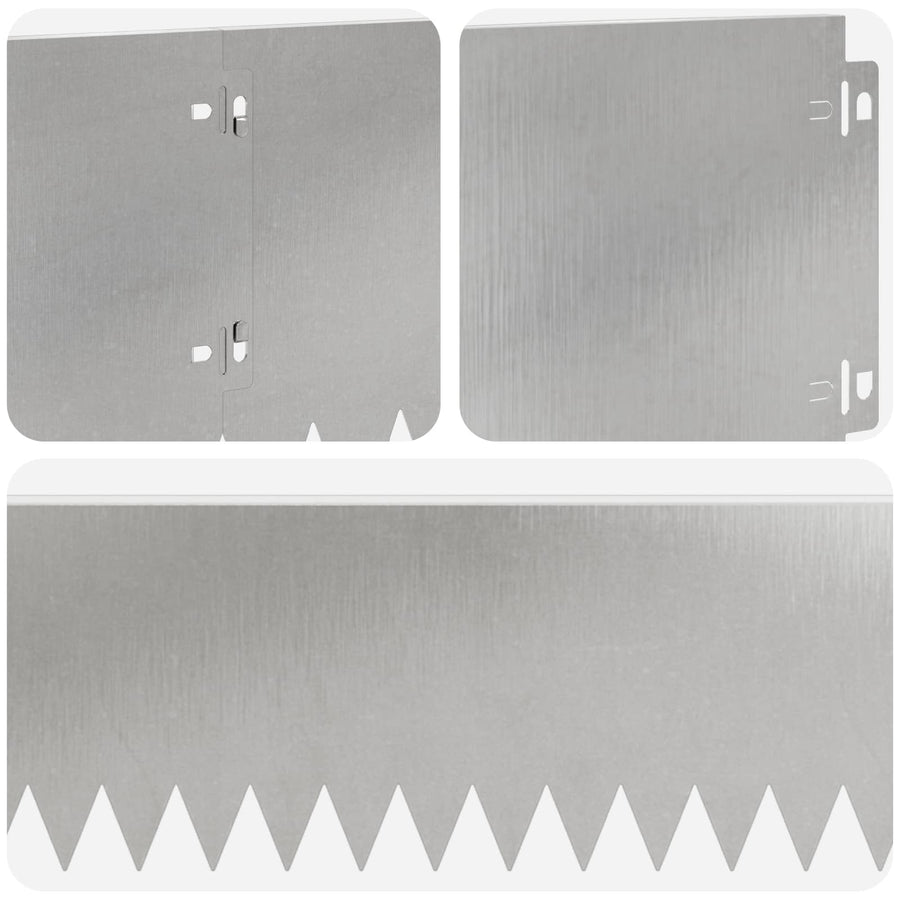 Gazonrand 10 pcs 103 x 20 cm Staal Zilverkleurig