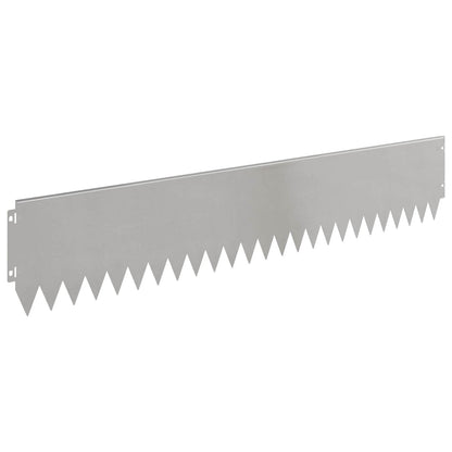 Gazonrand 10 pcs 103 x 20 cm Staal Zilverkleurig