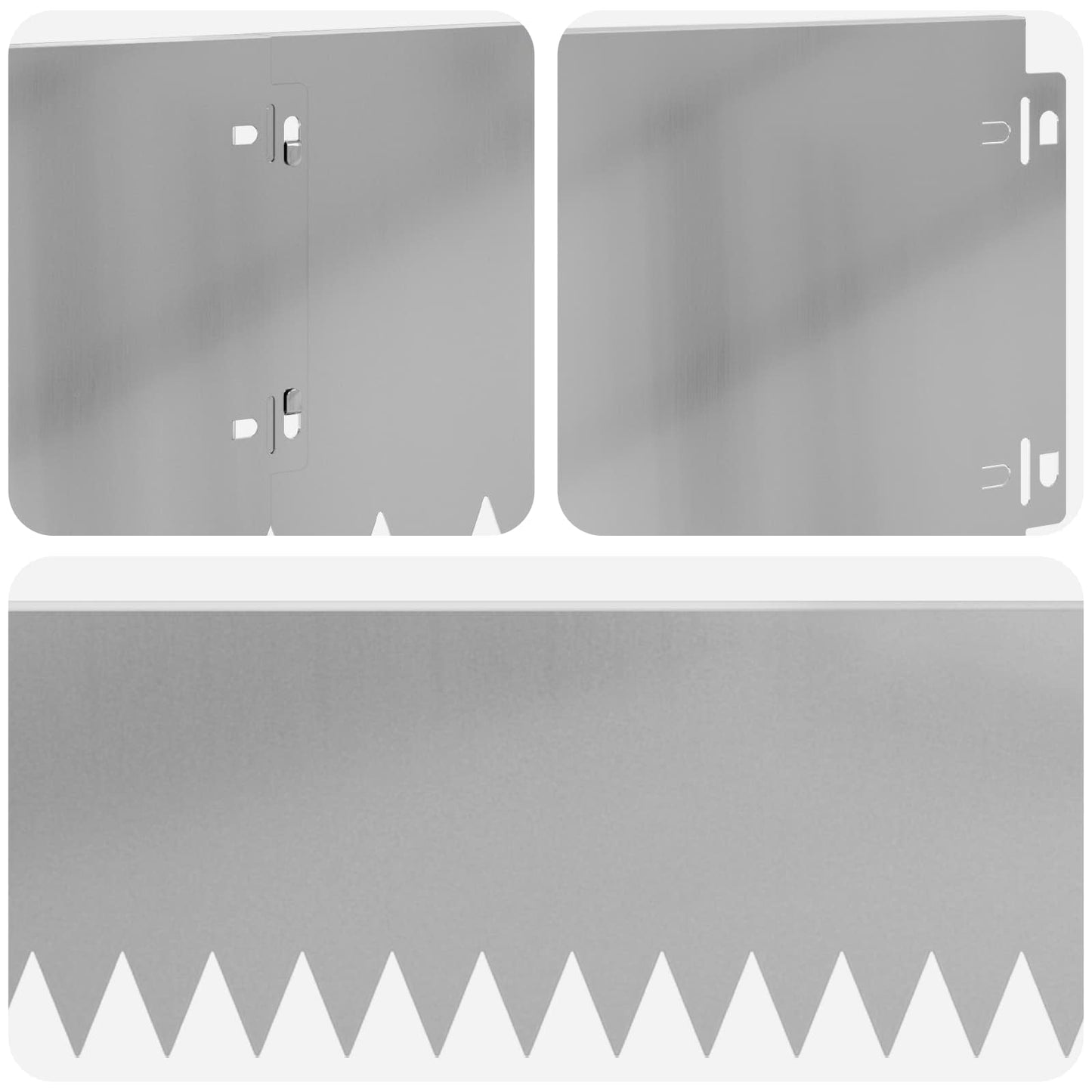 Gazonrand 10 pcs 103 x 20 cm Staal Zilverkleurig