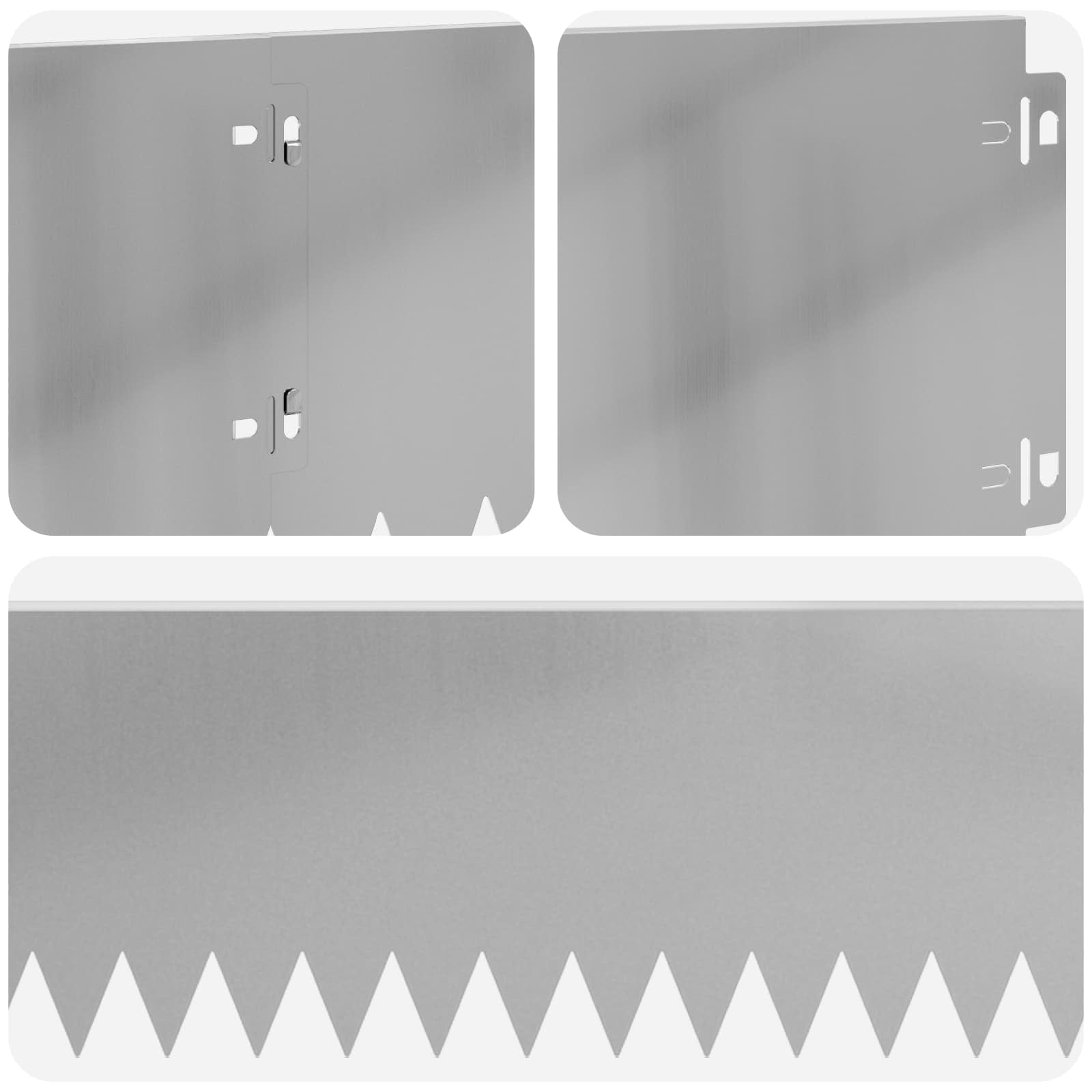Gazonrand 10 pcs 103 x 20 cm Staal Zilverkleurig
