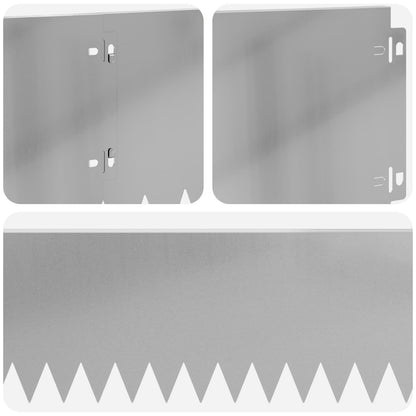 Gazonrand 10 pcs 103 x 20 cm Staal Zilverkleurig