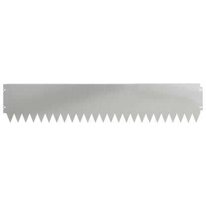 Gazonrand 10 pcs 103 x 20 cm Staal Zilverkleurig